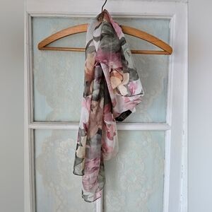Art of the Scarf Floral Chiffon Square Scarf Italy